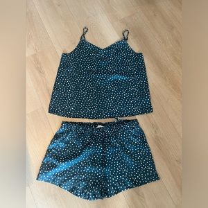 Polka dot blue and white pyjama set from primark